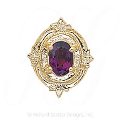 GS147 AMY - 14 Karat Gold Amethyst Slide 